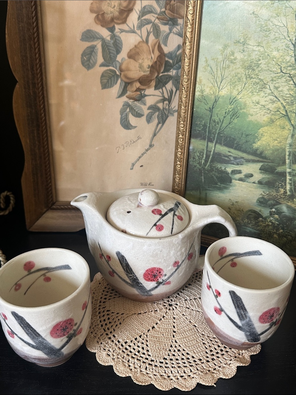 Maru Plum Tea Set Kotobuki with Pink Blossom Design